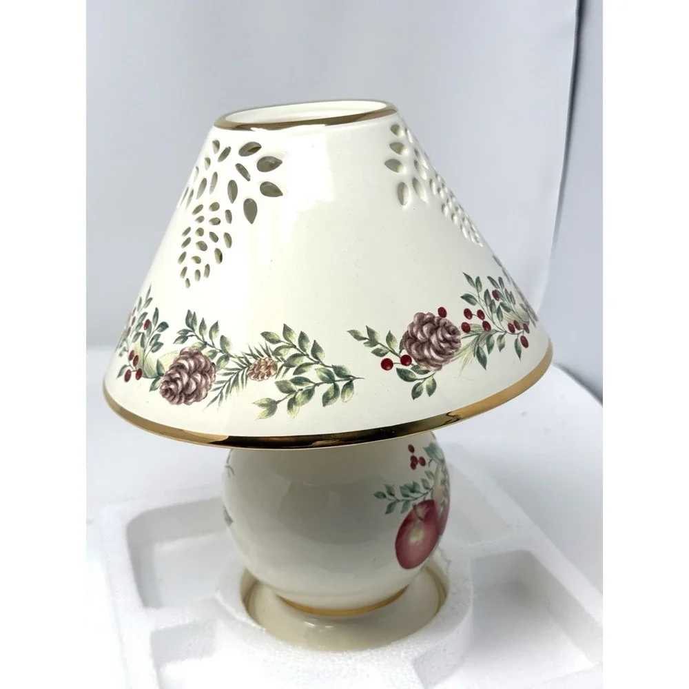 Lenox Williamsburg Boxwood and Pine Candle Lamp Tealight Votive Candleholder B
